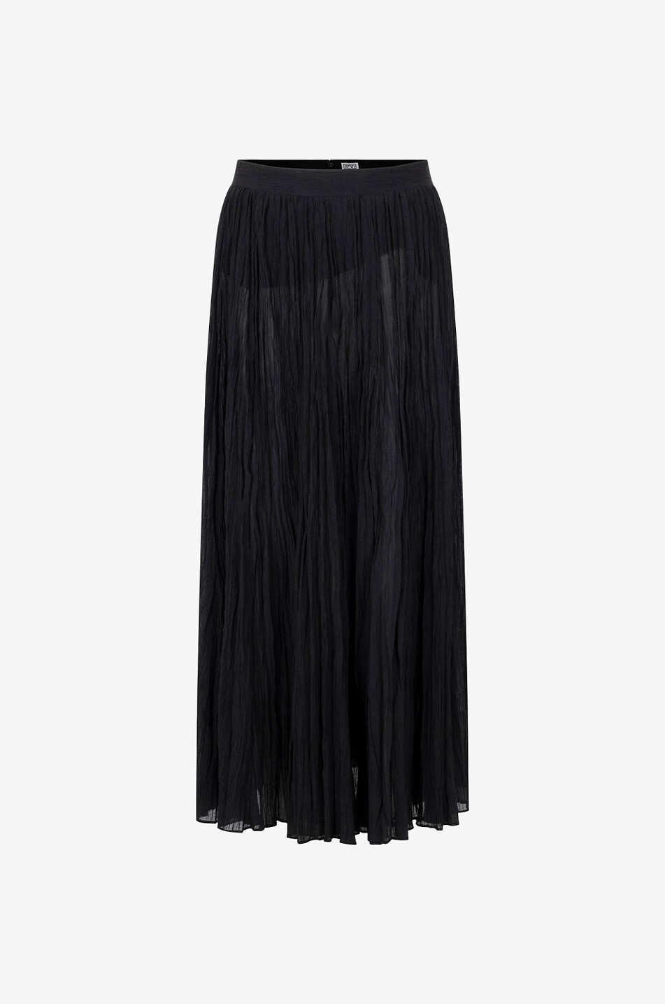 TOTEME Crinkled Plissé maxi organic cotton skirt Women BLACK 1