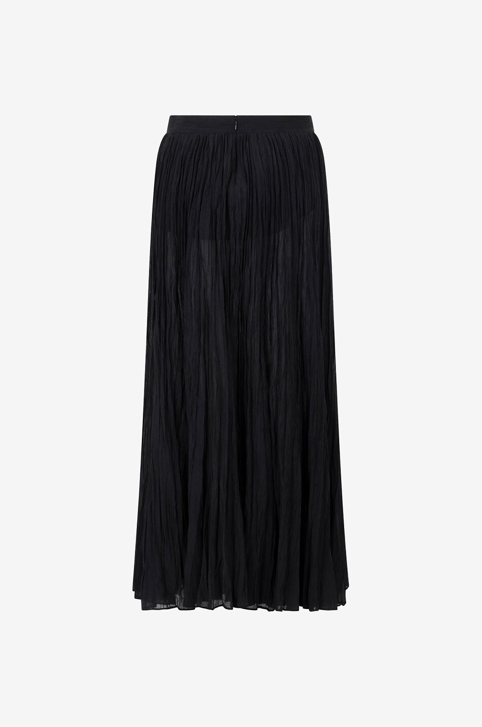 TOTEME Crinkled Plissé maxi organic cotton skirt Women BLACK 2