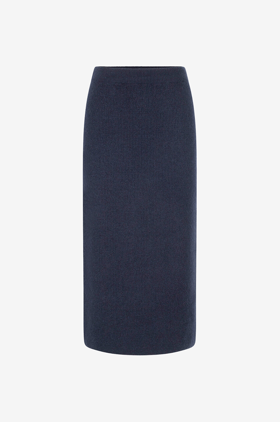 FABIANA FILIPPI Jupe midi ajustée en maille côtelée de mohair mélangé Femme BLEU FONCE 1