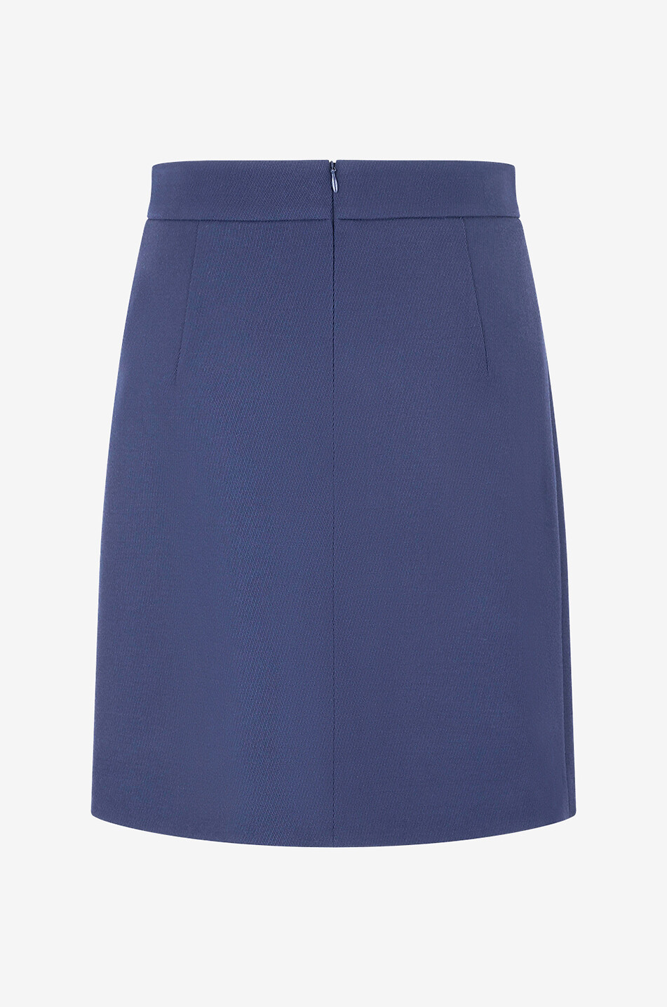 AKRIS PUNTO Jupe trapèze courte en sergé de laine Femme BLEU FONCE 2