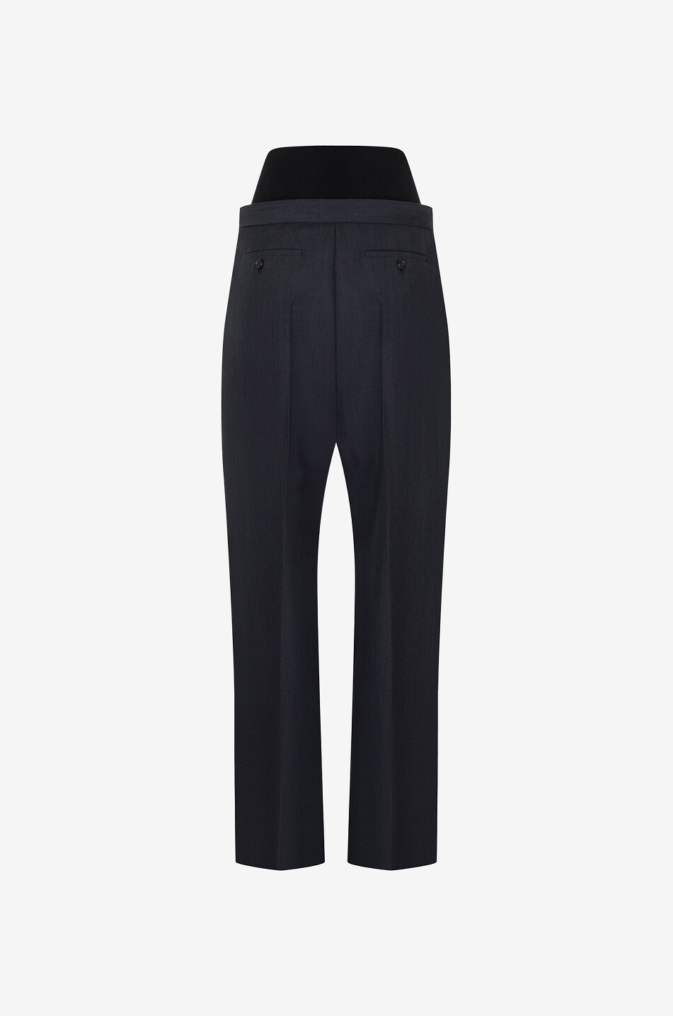 ALAÏA Pantalon tailleur en mohair et laine à ceinture haute en maille Femme GRIS FONCÉ 2