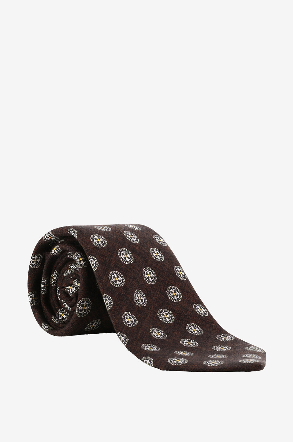 KITON Cravate à motifs médaillons en soie Homme MARRON FONCÉ 1