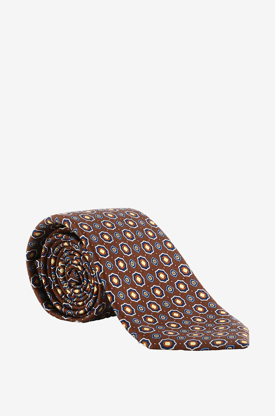 Cravate à pois et fleurs en soie