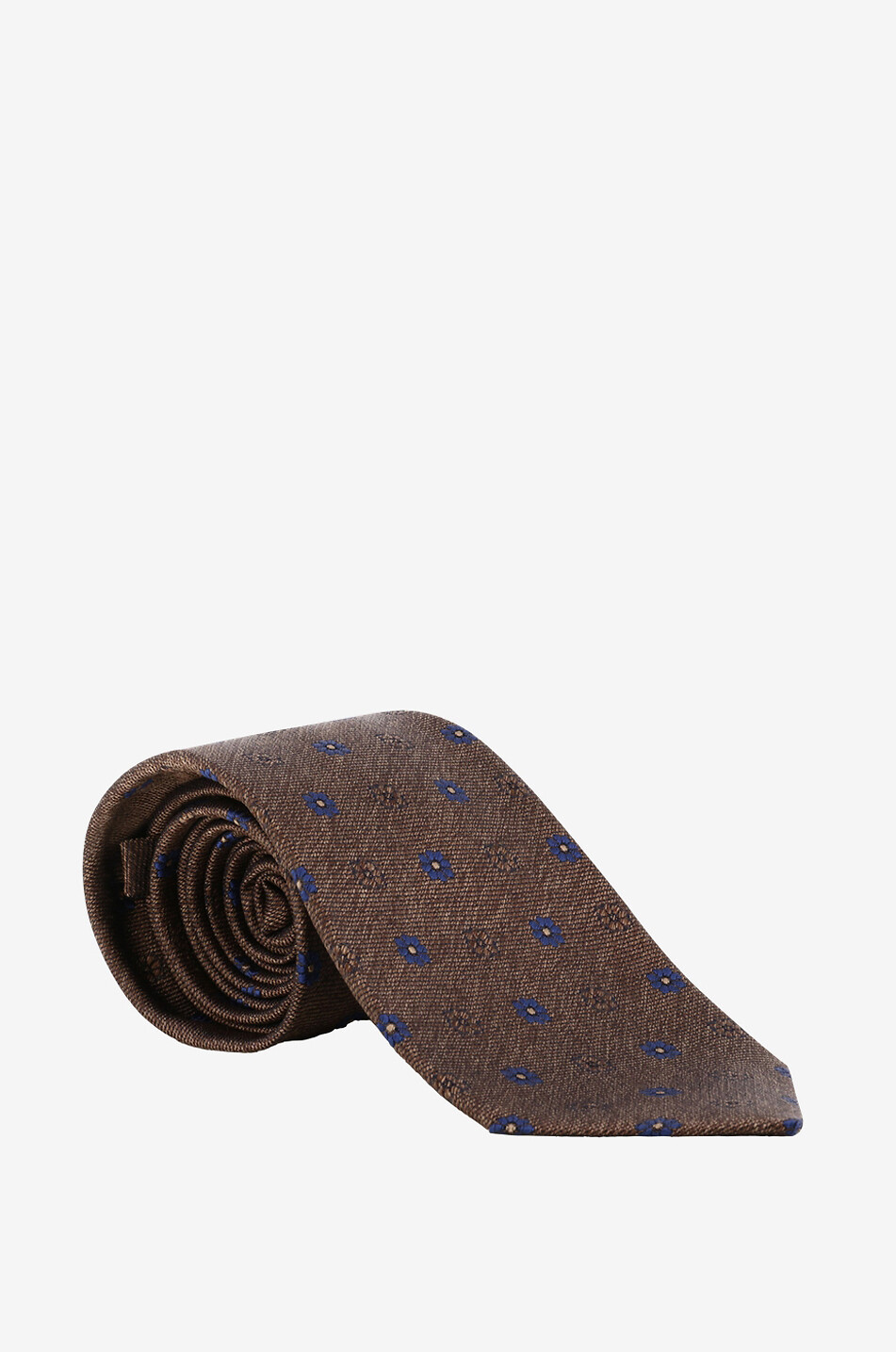 KITON Seidenjacquardkrawatte mit zweifarbigen Blütenmotiven Herren MITTELBRAUN 1