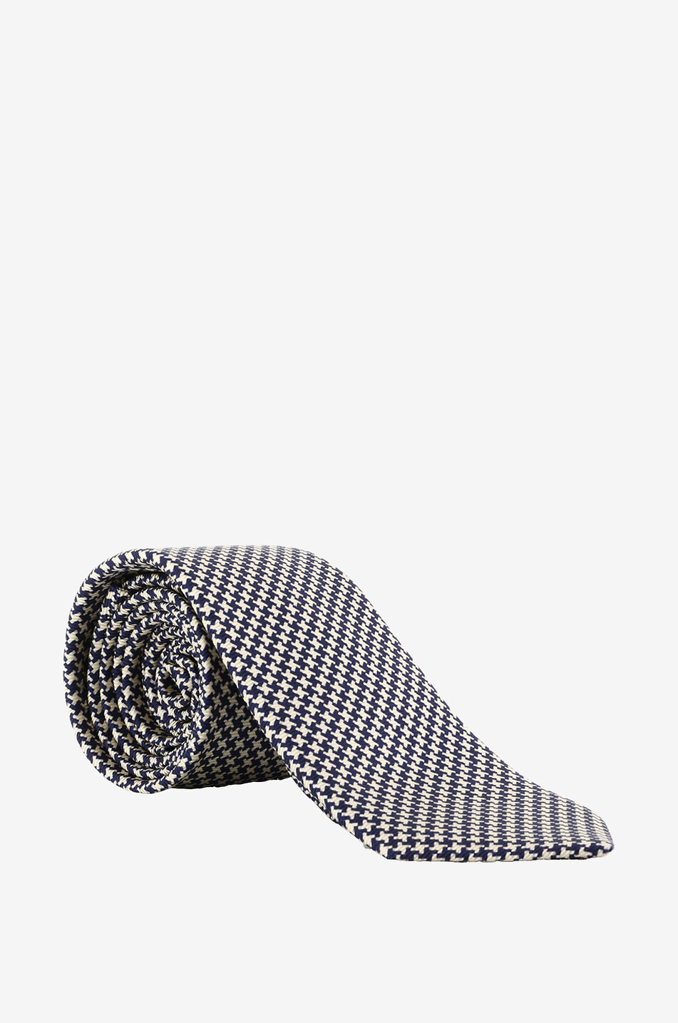 KITON Houndstooth check silk tie Men DARK BLUE 1