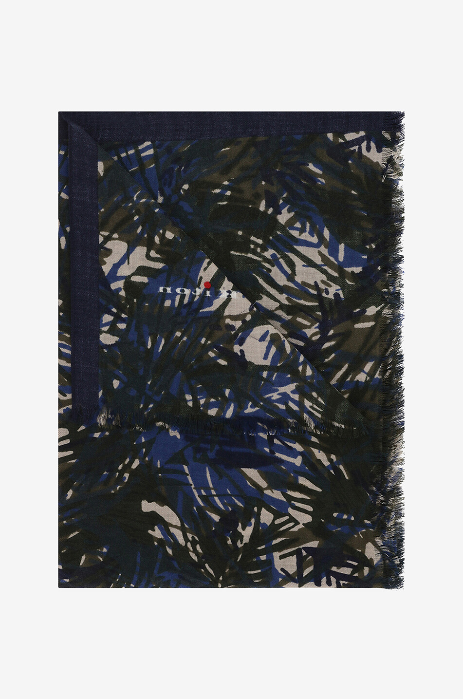 KITON Cashmere scarf with abstract patterns Men DARK GREEN 2