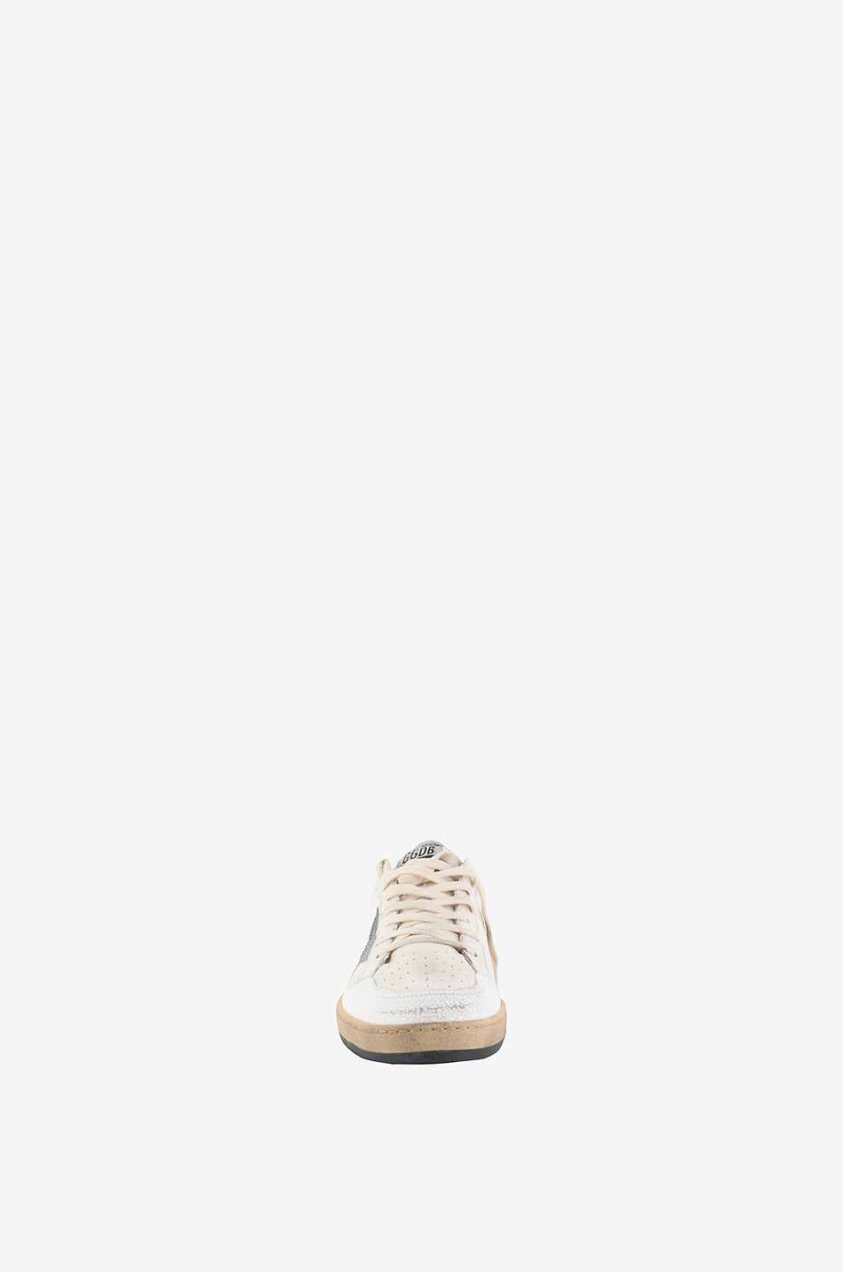 GOLDEN GOOSE Ballstar low-top sneakers in nappa and lizard embossed leather Men WHITE 2