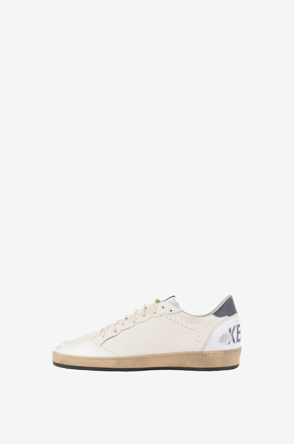 GOLDEN GOOSE Ballstar low-top sneakers in nappa and lizard embossed leather Men WHITE 3
