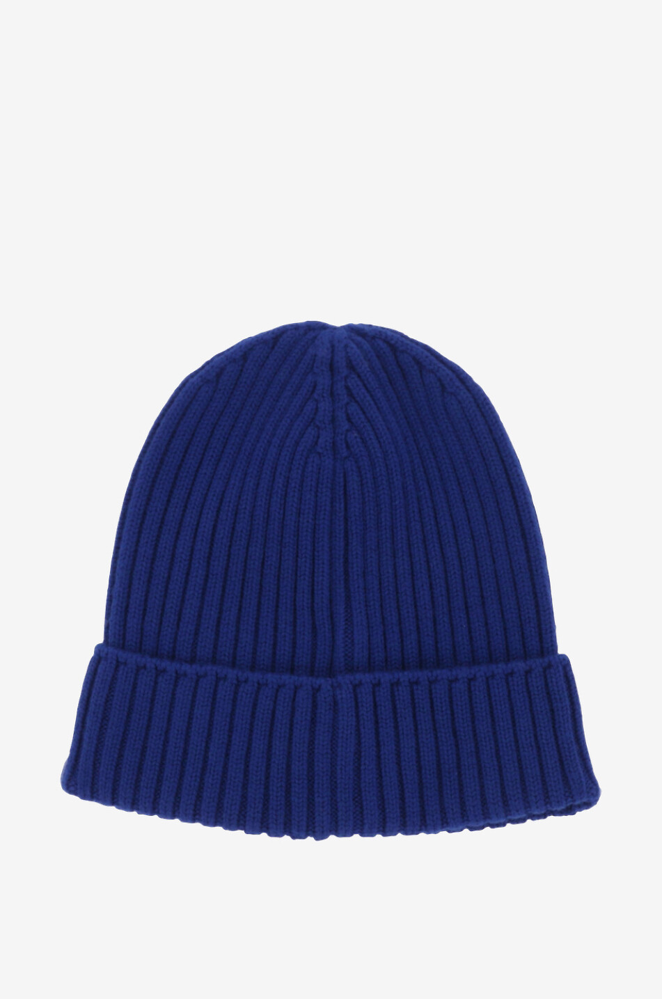 MONCLER Jungen-Rippstrick-Mütze mit Log am Umschlag Junge MITTELBLAU 2