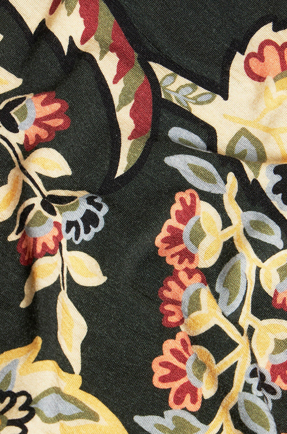 Top ajusté à manches longues en jersey de laine Floral Paisley