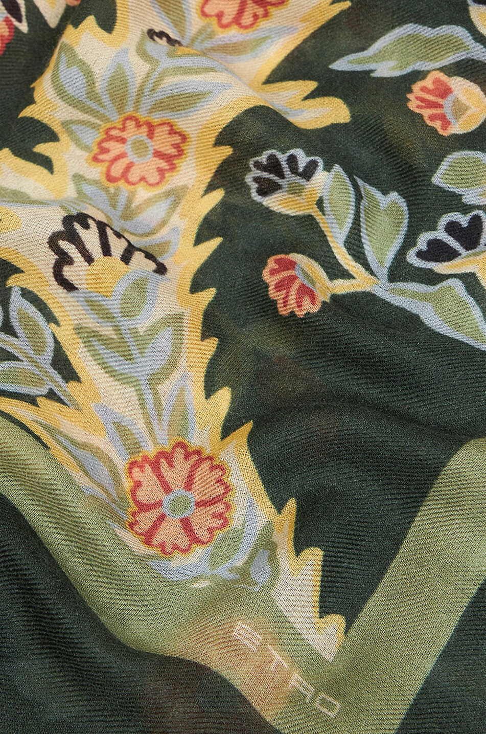 ETRO Paisley Ramage printed silk and cashmere shawl Women MULTI COLOURED 2