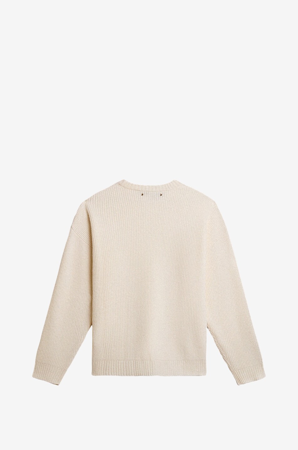 GOLDEN GOOSE Boxy Crewneck ribbed wool jumper Men EGGSHELL 2