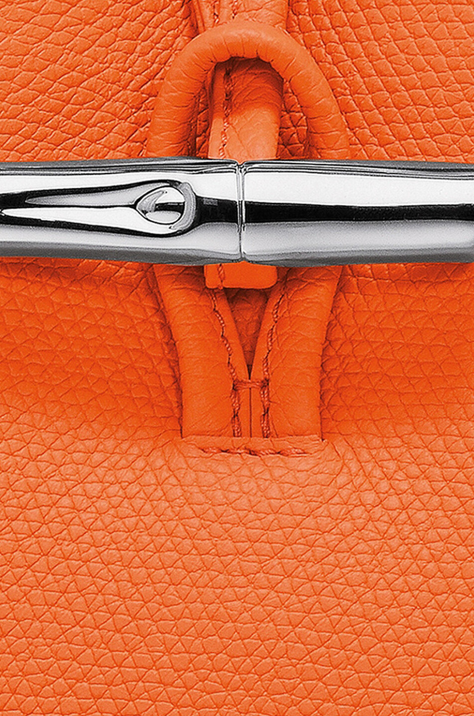 LONGCHAMP Bucket-Tasche aus genarbtem Leder Bambou XS Damen ORANGE 2