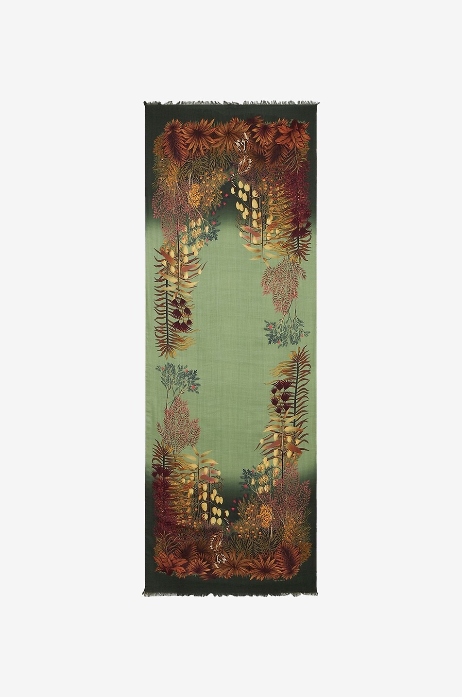 Écharpe réversible à carreaux et motifs fleuris