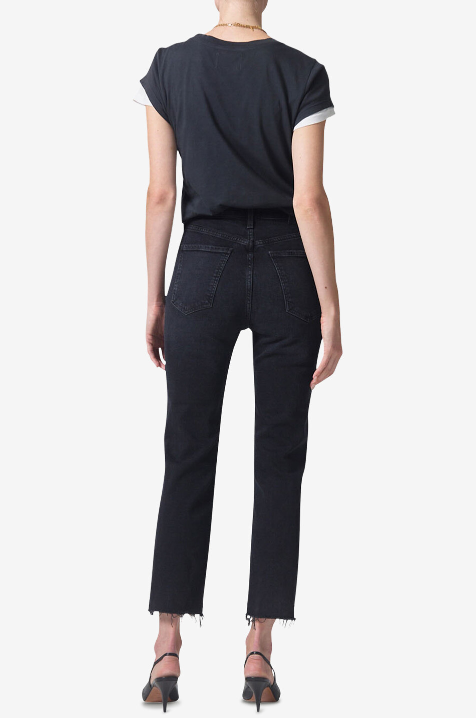 CITIZENS OF HUMANITY Daphne organic cotton and viscose EcoVero straight leg jeans Women BLACK 5