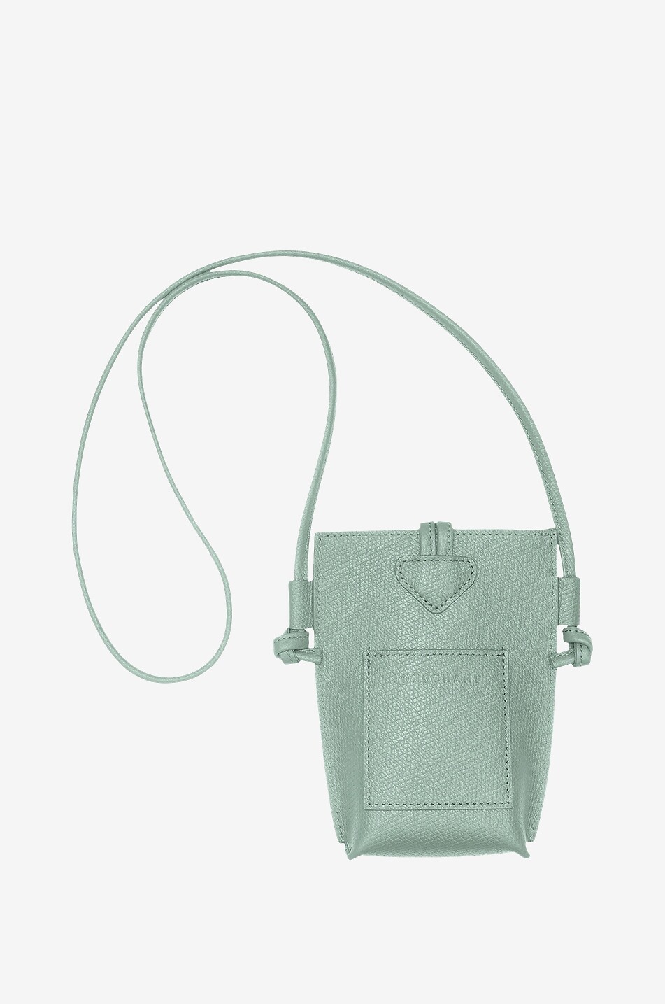 LONGCHAMP Roseau leather phone case with shoulder strap Women LIGHT BLUE 3
