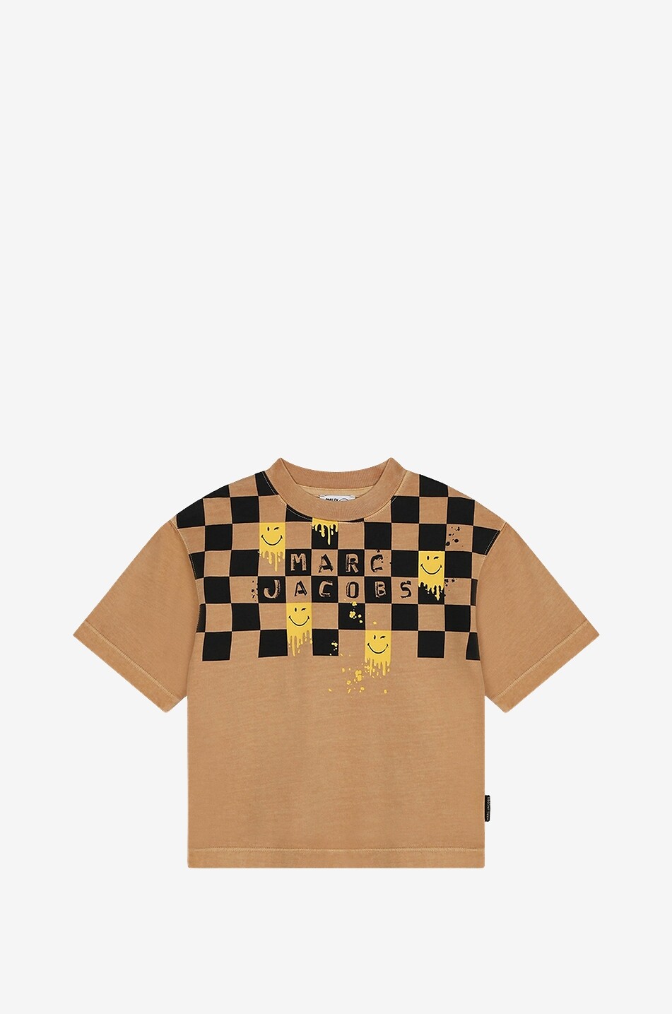 T-shirt garçon en coton Smiley Checkerboard