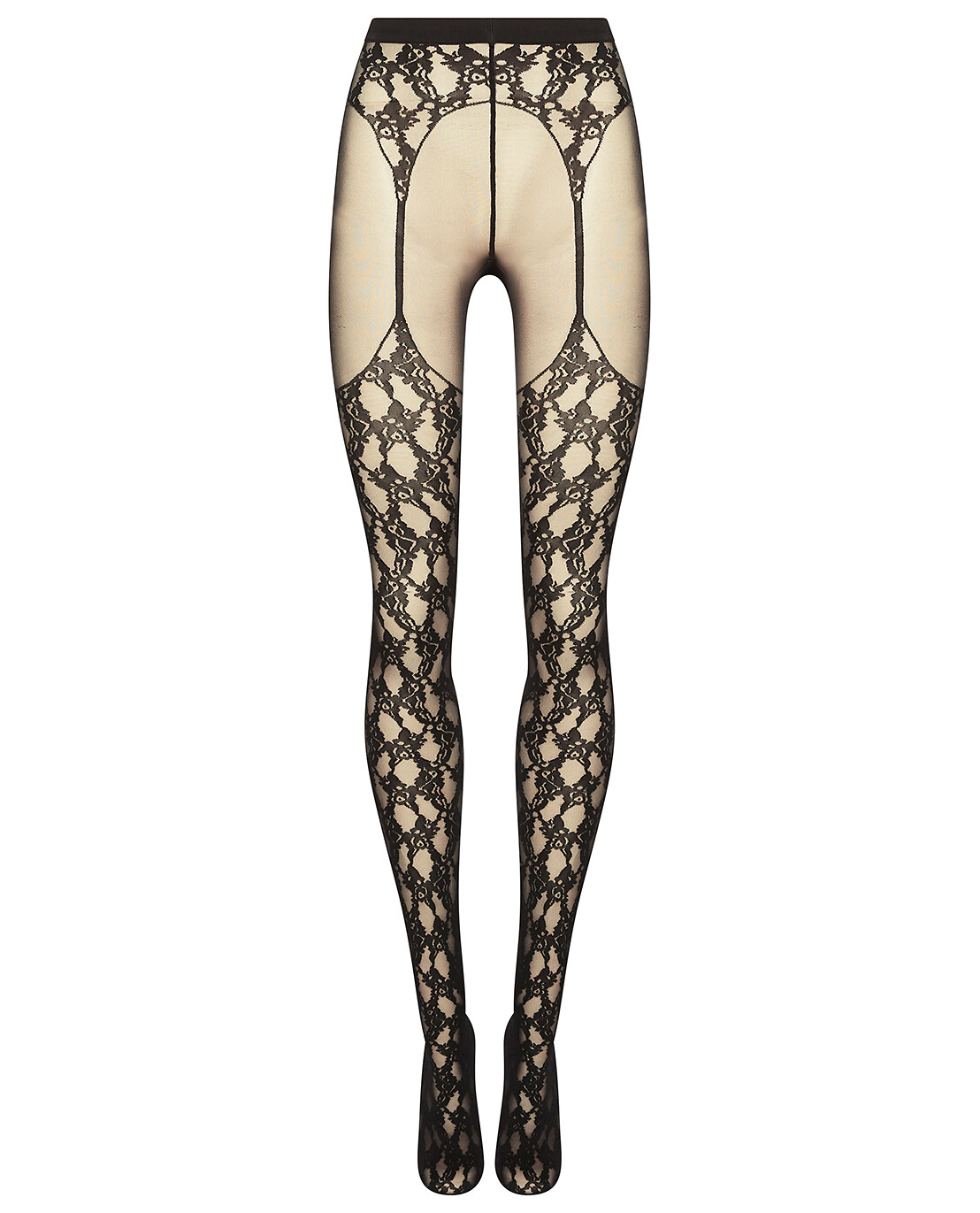 Floral Lace stocking effect and garter belt tights WOLFORD Bongenie