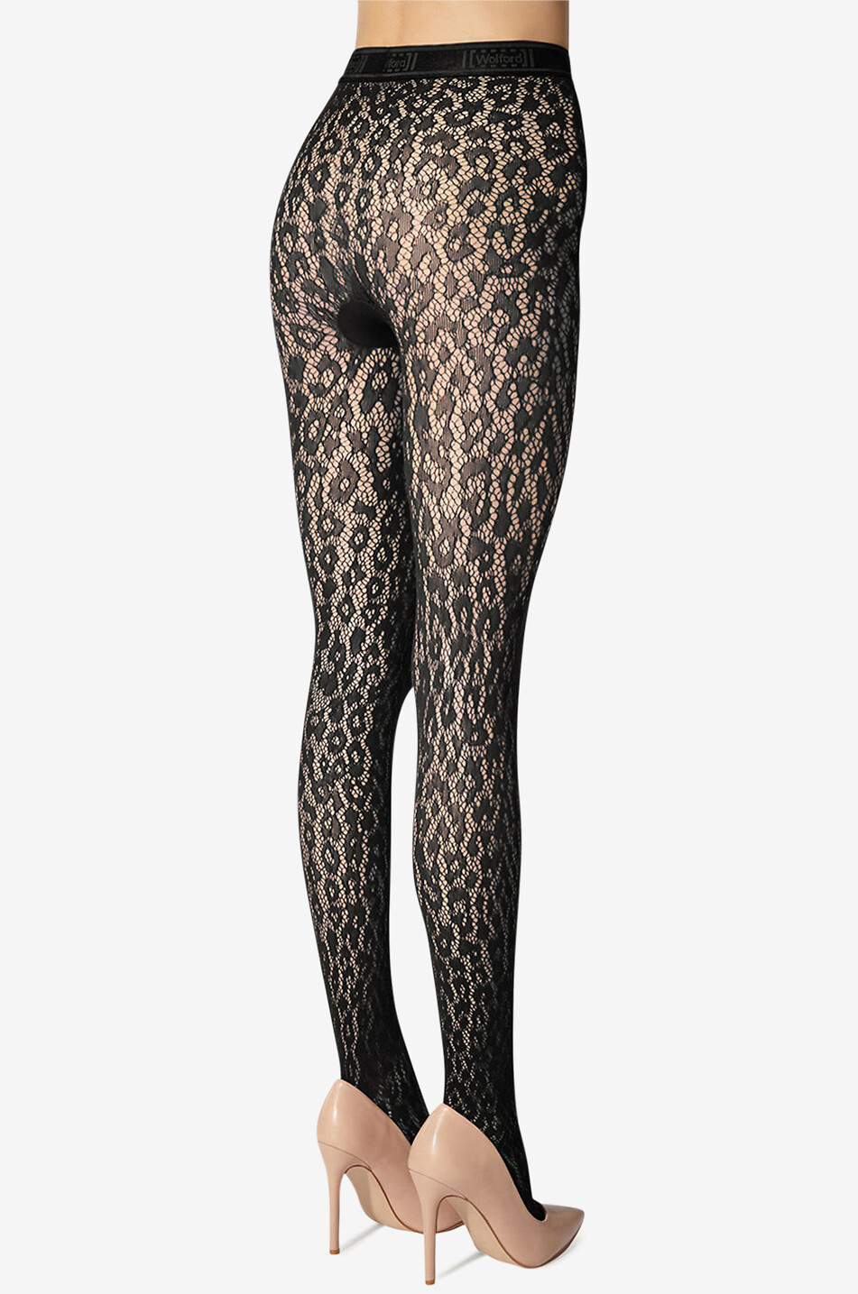 WOLFORD Leo Lace leopard patterned lace tights Women BLACK 3