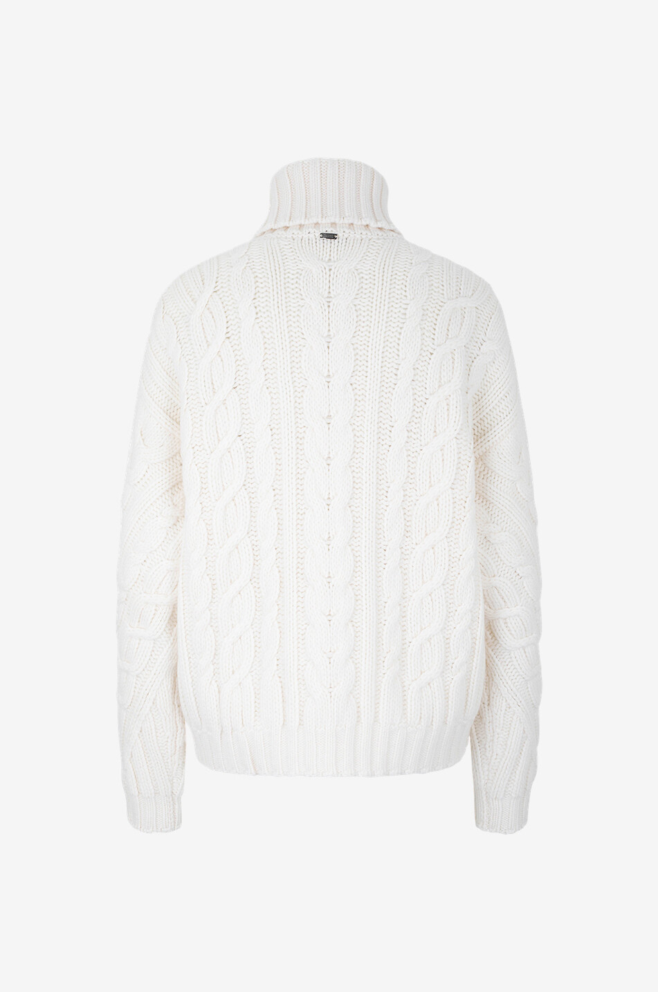 Pull torsadé à col roulé en laine Resort Infinity Braid