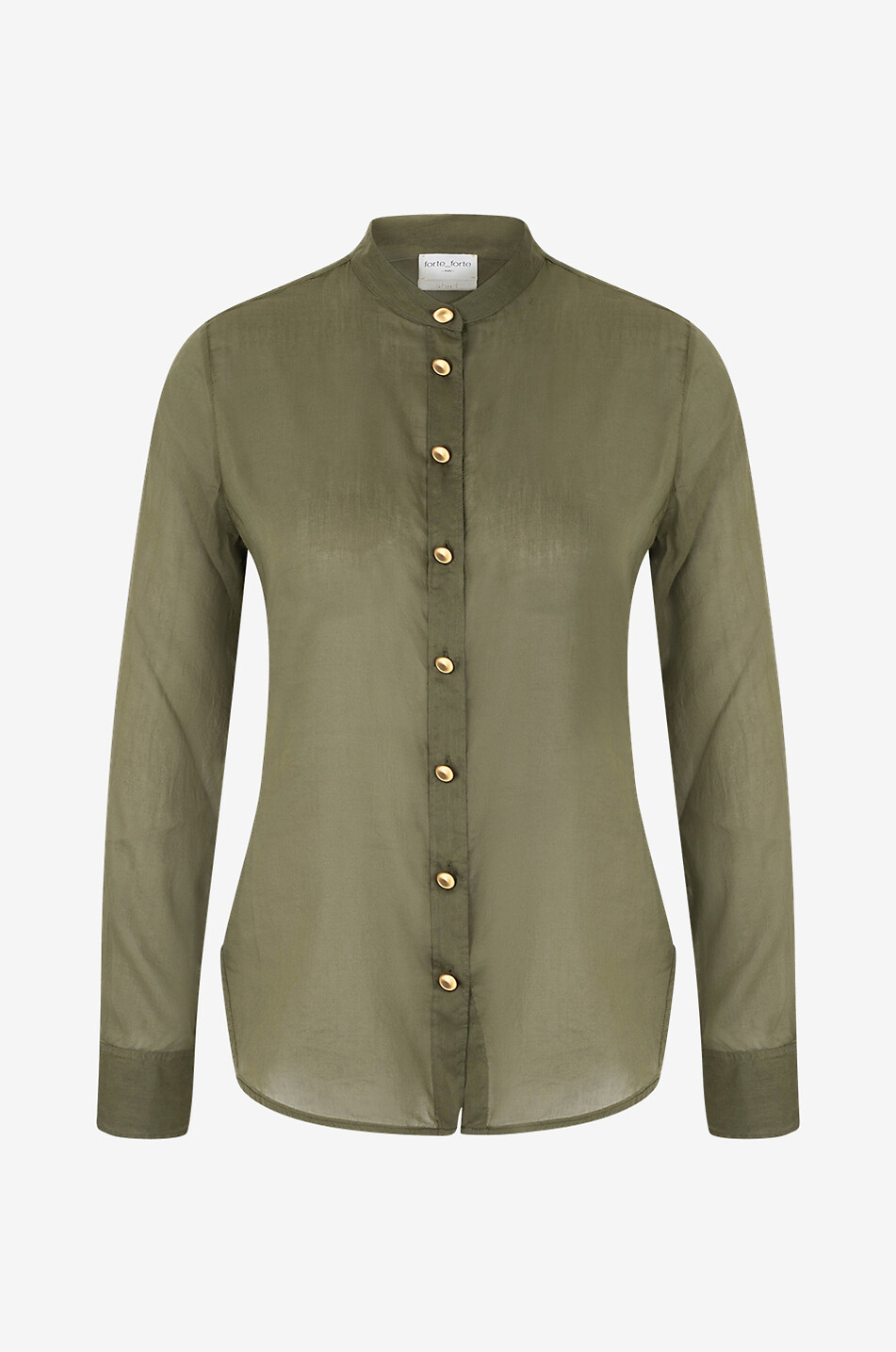 Chemise à manches longues en coton et soie