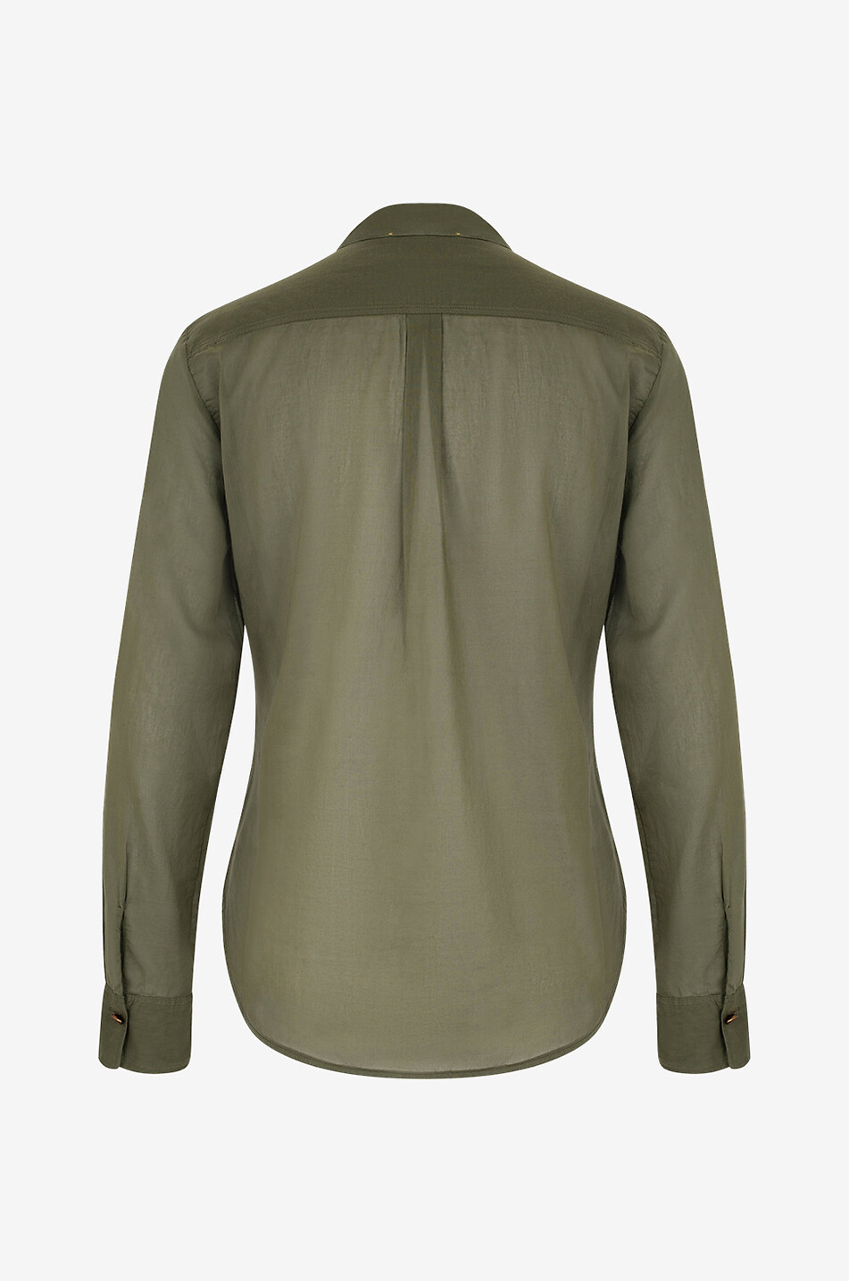 Langärmeliges Hemd aus Baumwolle und Seide