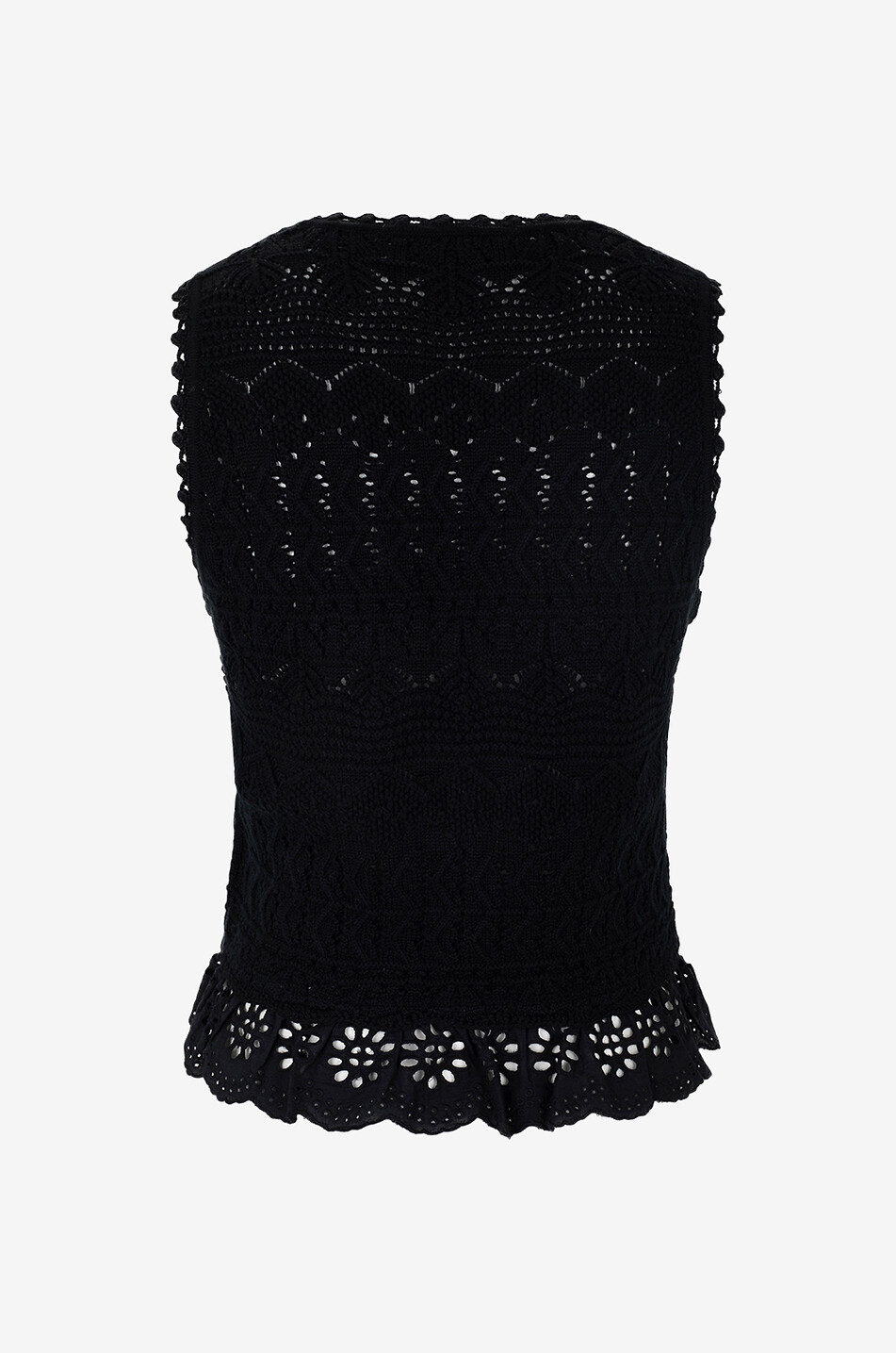 SEA Häkelweste aus Merinowolle Antonina Damen SCHWARZ 2