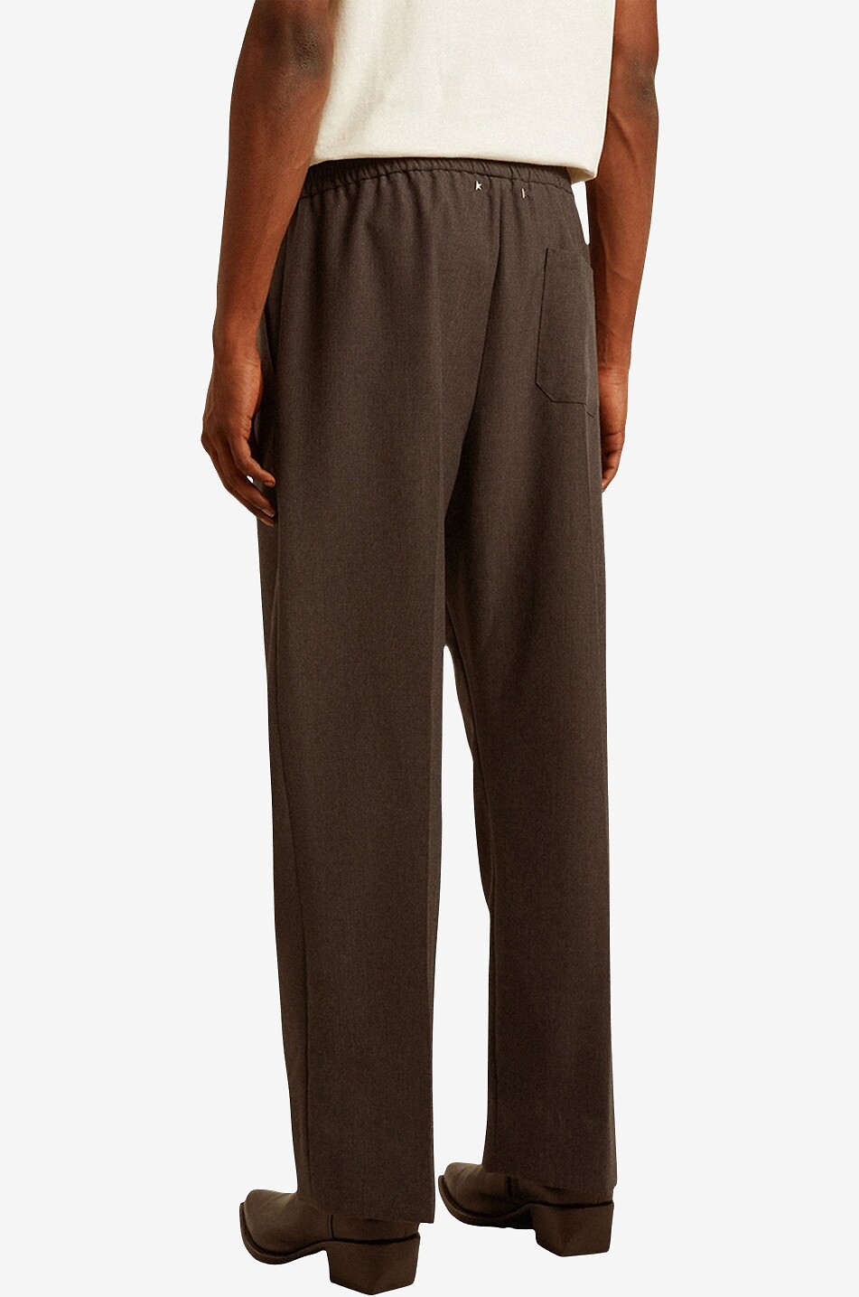 GOLDEN GOOSE Lenny jogger fit straight-leg wool trousers Men MEDIUM GREY 3