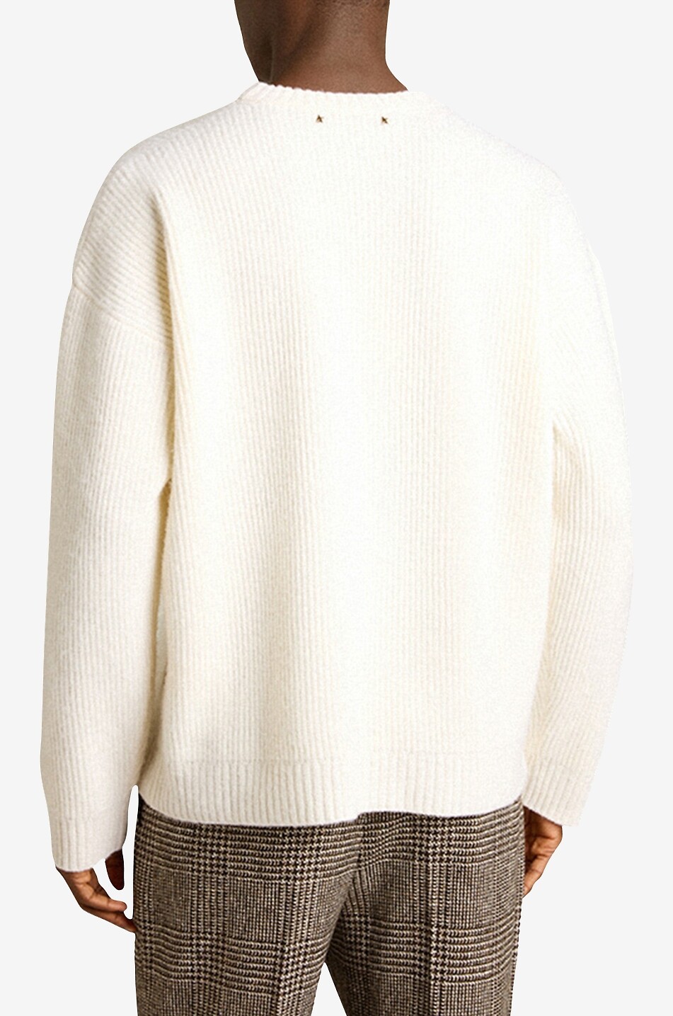 Gerippter Wollpullover Boxy Crewneck
