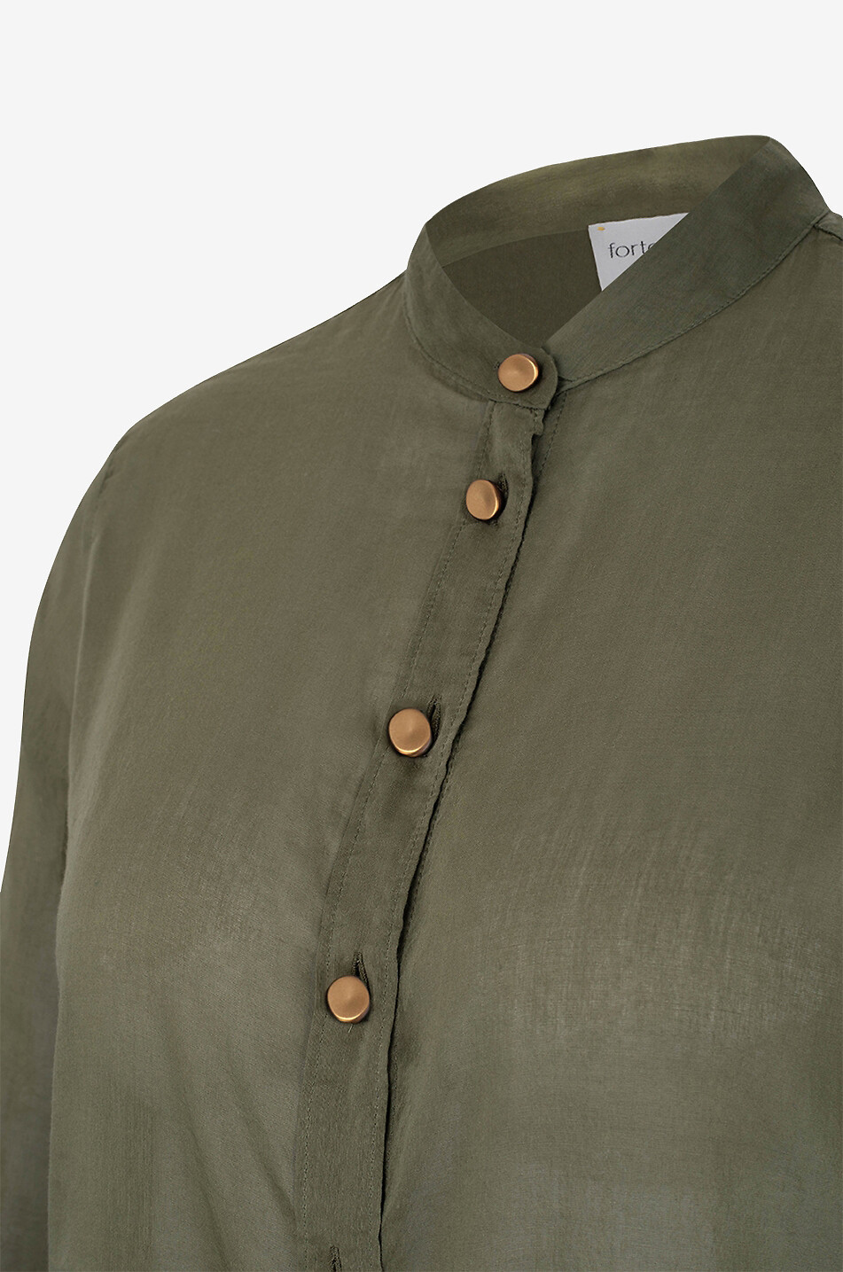 Langärmeliges Hemd aus Baumwolle und Seide