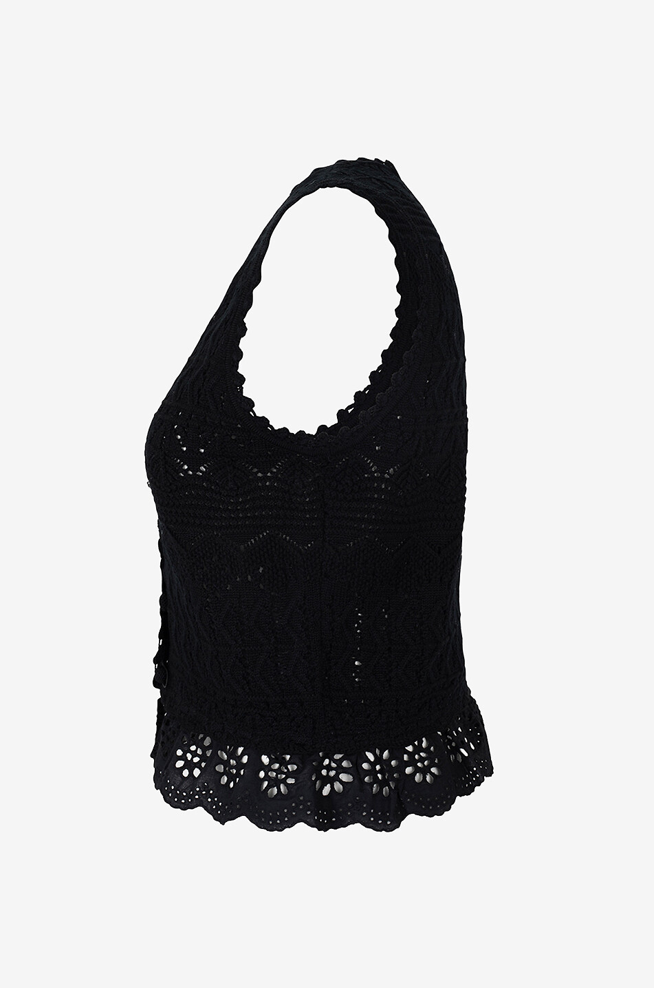 SEA Häkelweste aus Merinowolle Antonina Damen SCHWARZ 3