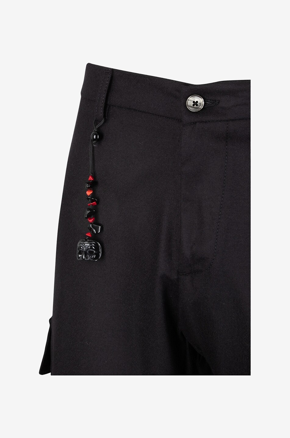 MARCO PESCAROLO Pantalon cargo slim en laine vierge Pompei Homme NOIR 3