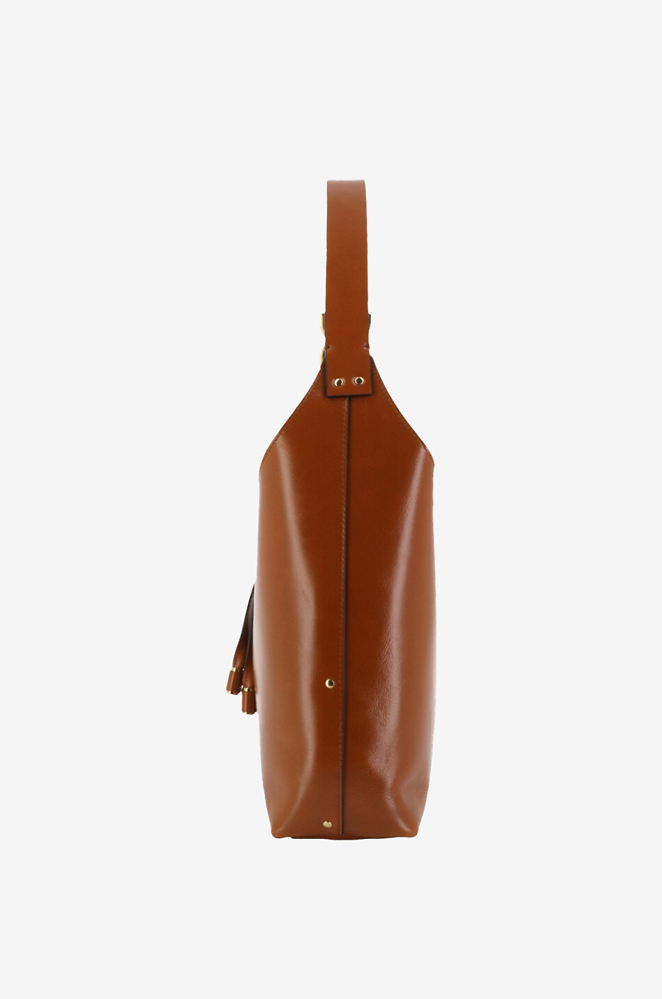 CHLOE Marcie Small glossy leather hobo bag Women MEDIUM BROWN 4