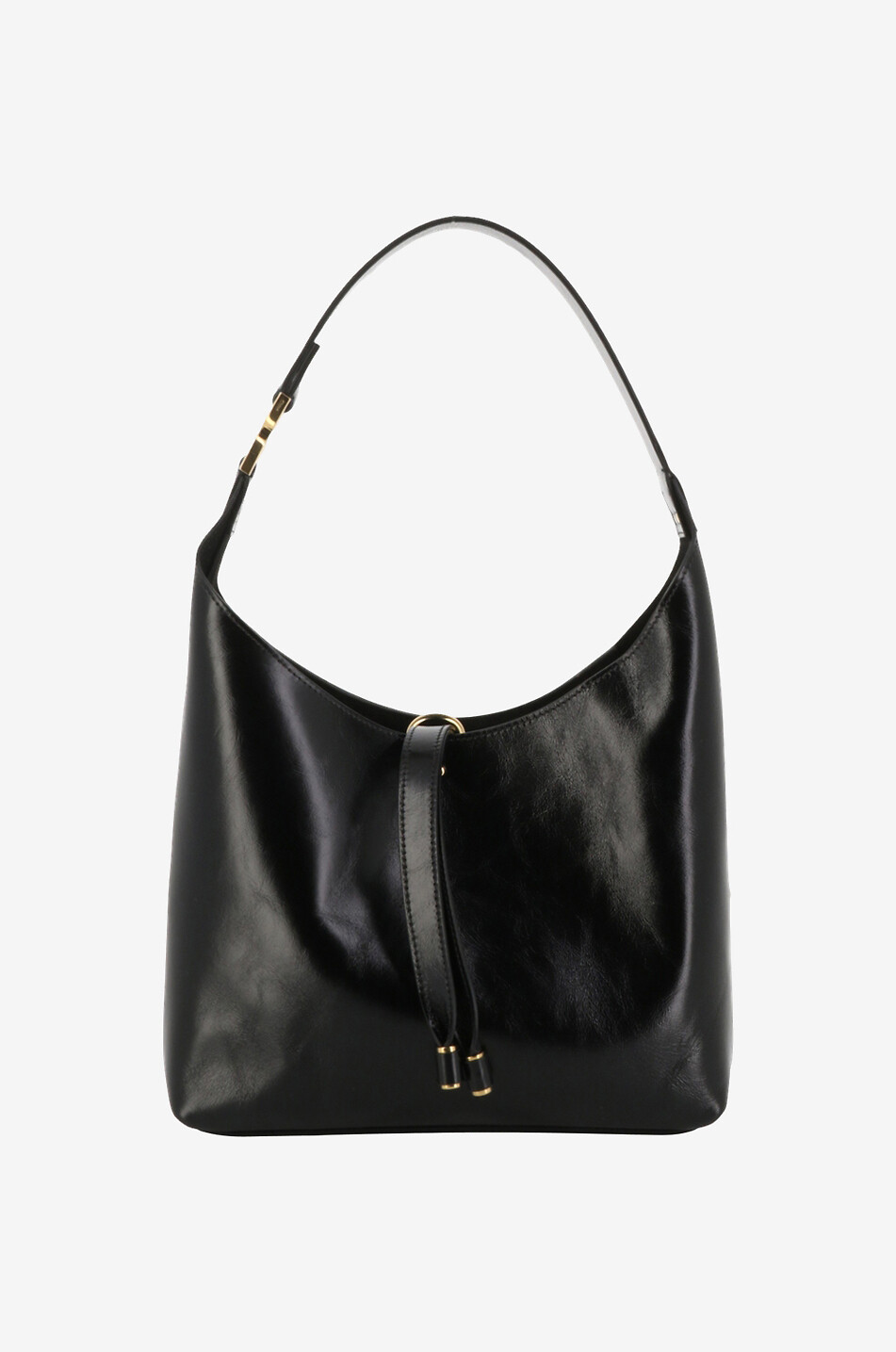Marcie Small glossy leather hobo bag