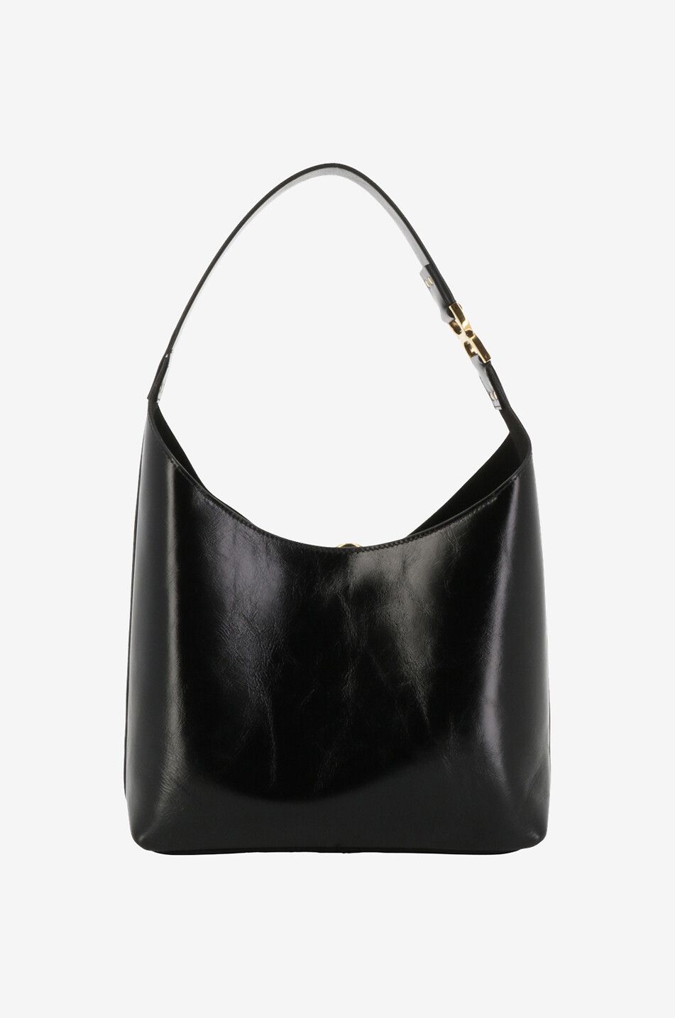 CHLOE Marcie Small glossy leather hobo bag Women BLACK 3