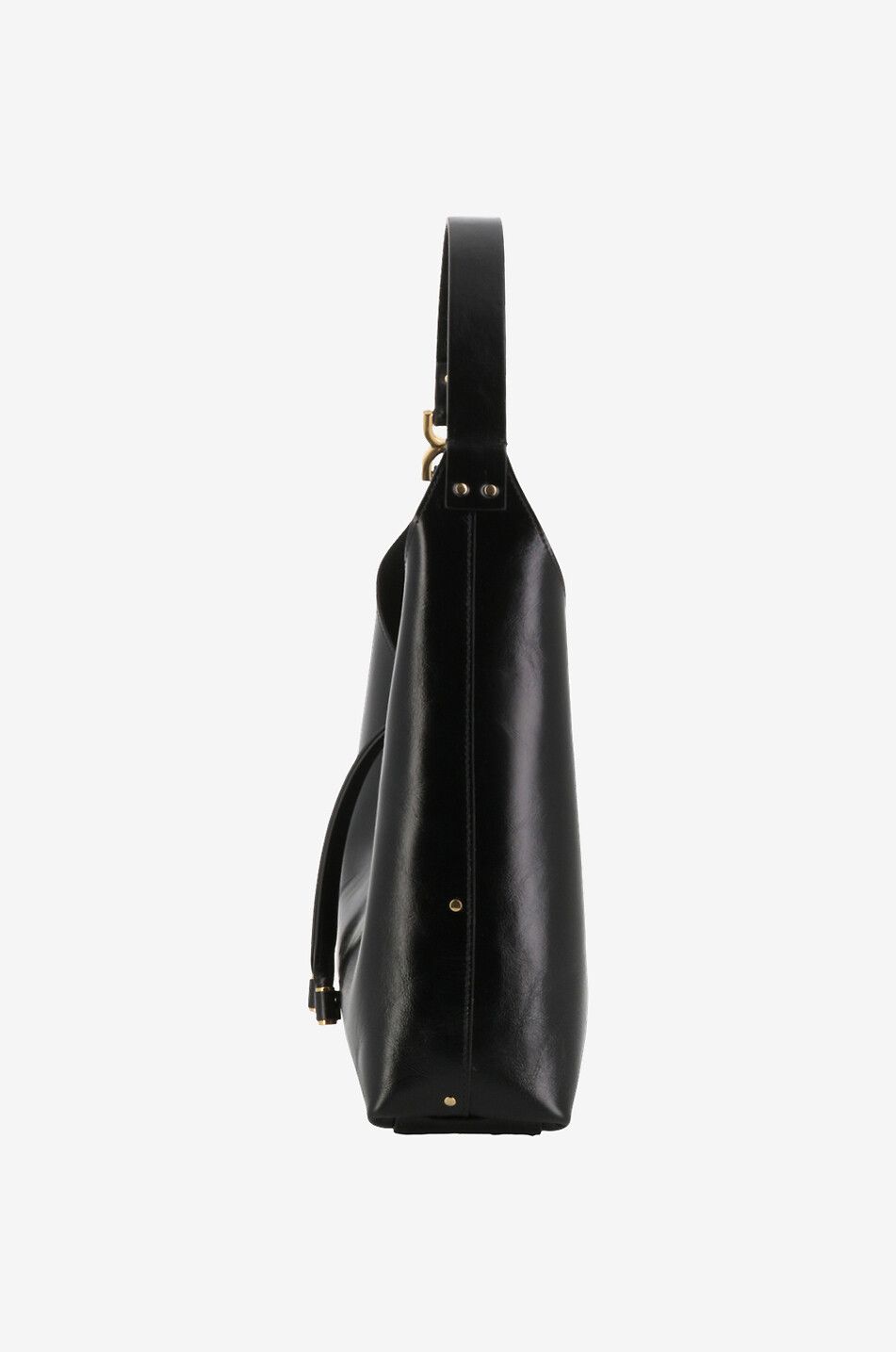 CHLOE Marcie Small glossy leather hobo bag Women BLACK 4