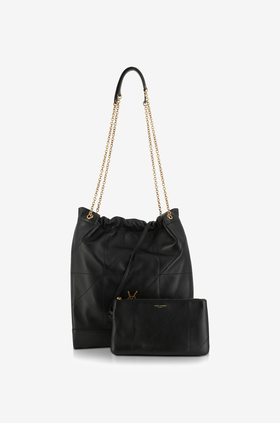 SAINT LAURENT PARIS Schultertasche aus gestepptem Nappaleder Jamie 4.3 Pochon Damen SCHWARZ 1