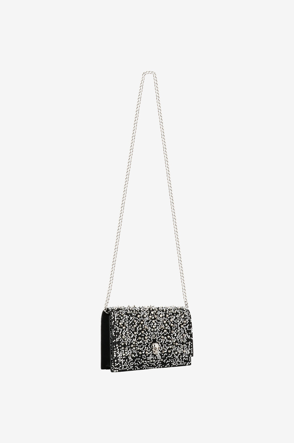 ALEXANDER McQUEEN Skull Small crystal and stud covered shoulder bag Women BLACK 2
