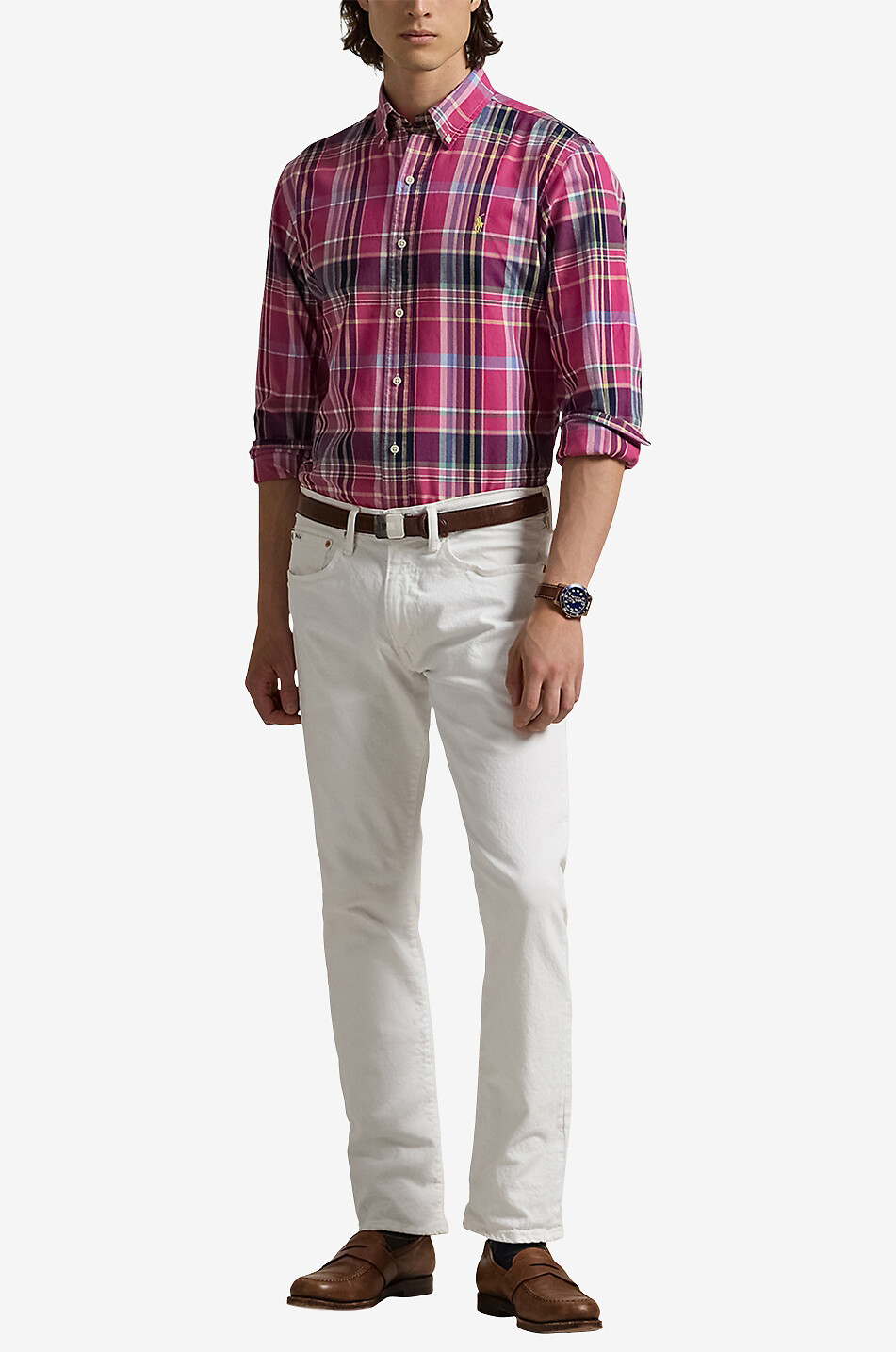 POLO RALPH LAUREN Kariertes Hemd Custom Fit Plaid Herren ROT 4