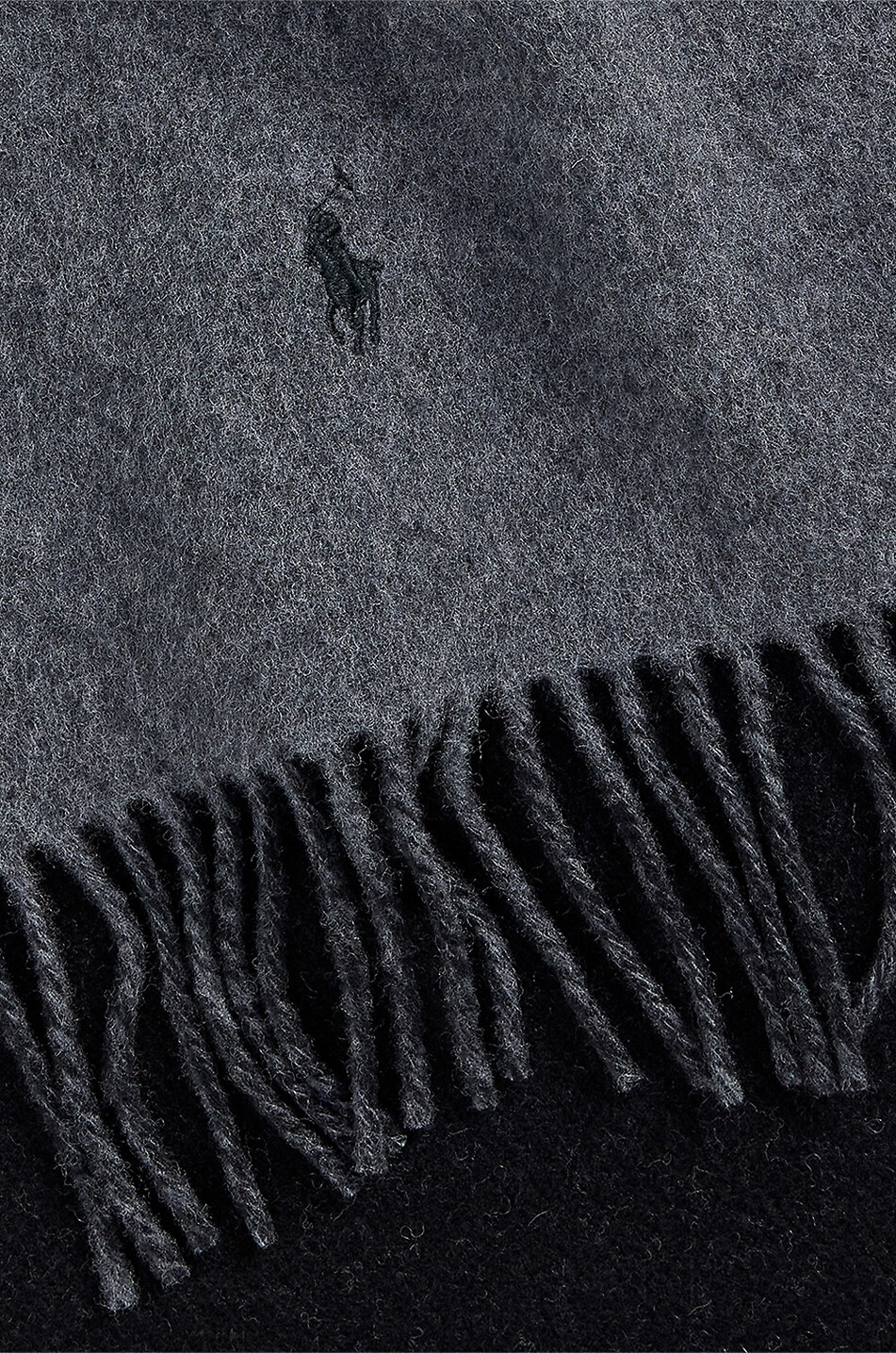 POLO RALPH LAUREN Zweilagiger Wollschal mit Fransen Pony Damen DUNKELGRAU 3