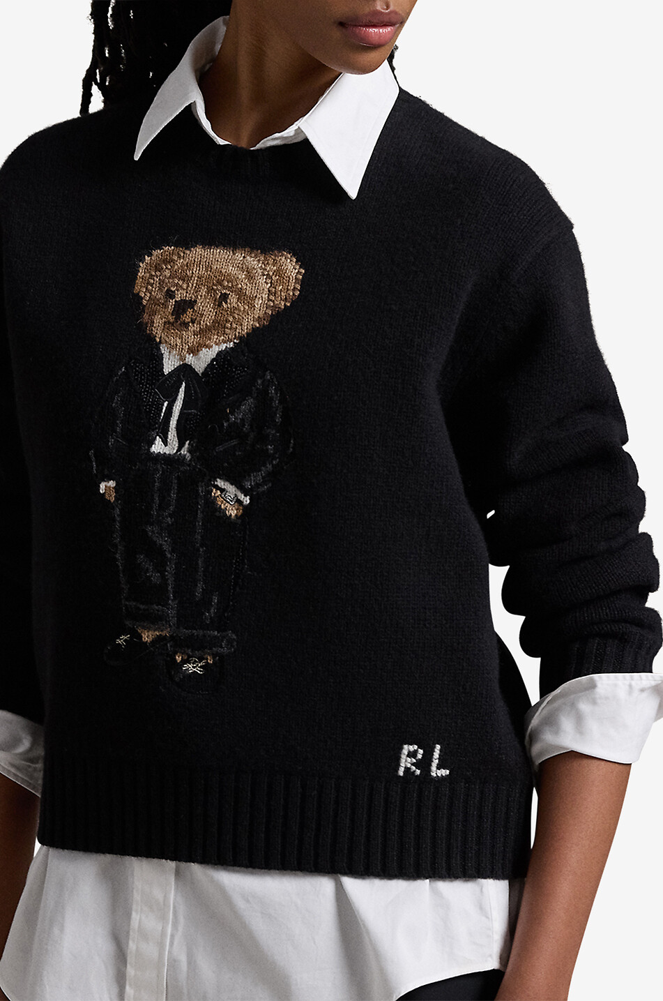 NWT Polo Ralph Lauren Southwestern hot Tuxedo Bear Fleece Sweatshirt Sz M Black