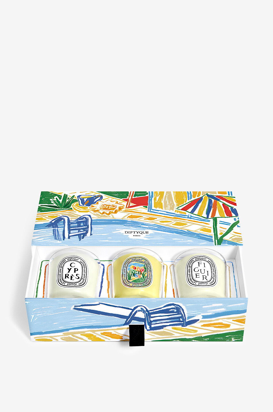 DIPTYQUE Coffret 3 bougies parfumées Cyprès - Figuier - Citron - Ltd. Summer - 3 x 70 g Maison Incolore 2