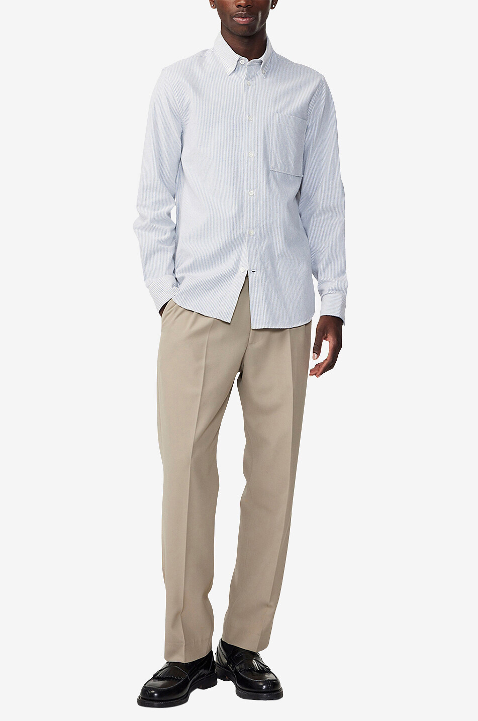 NN07 Arne cotton long-sleeved shirt Men BLUE 3