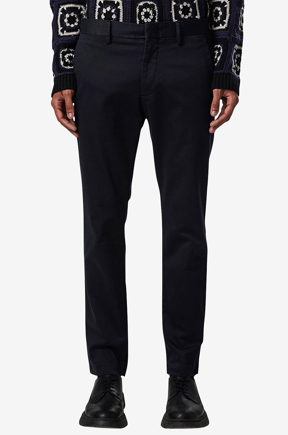 NN07 Pantalon chino fuselé en coton bio Theo Homme BLEU FONCE 2