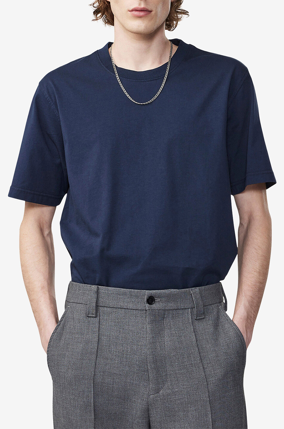 NN07 T-shirt en coton pima Adam Homme BLEU FONCE 2