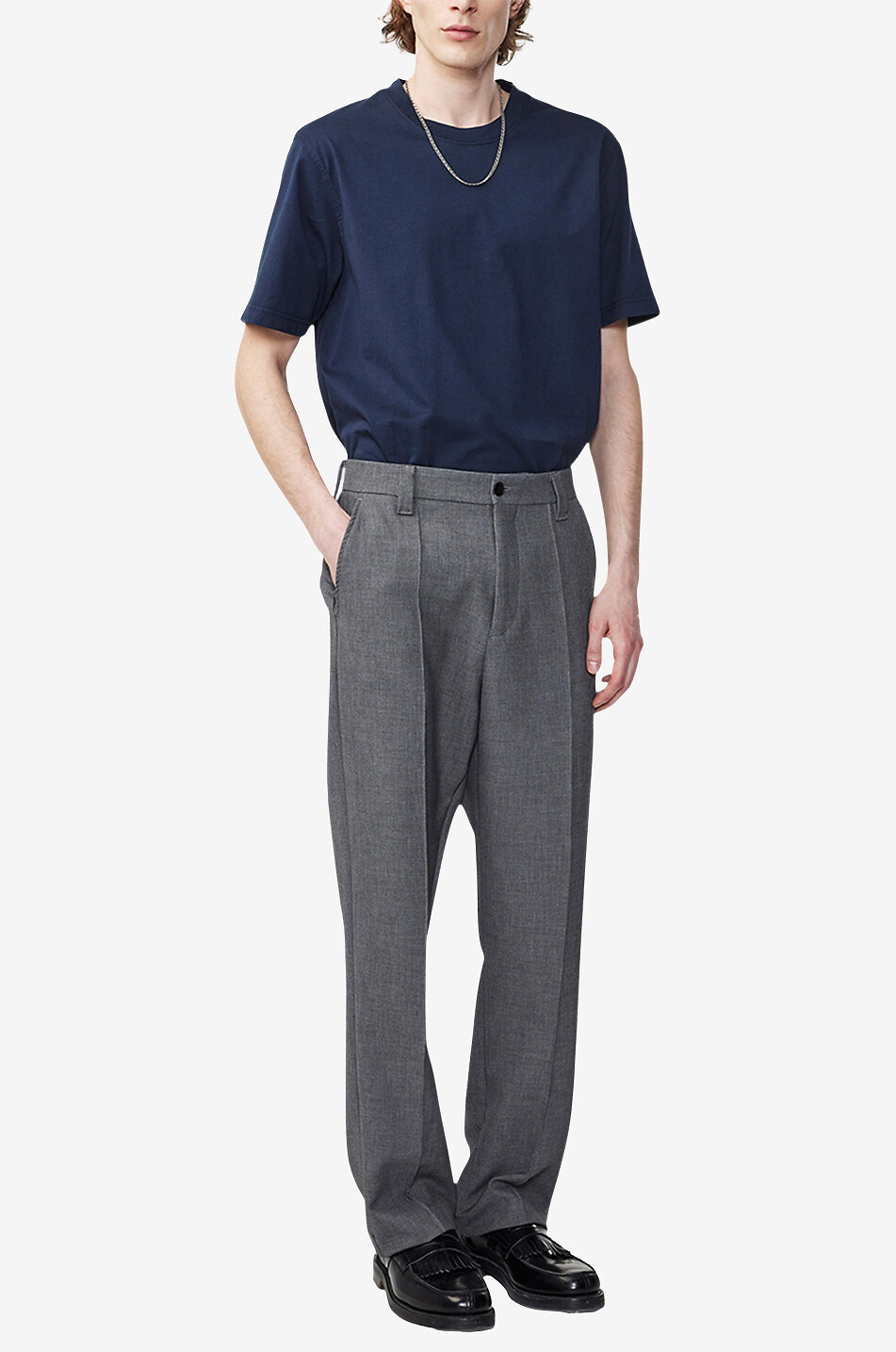 NN07 T-shirt en coton pima Adam Homme BLEU FONCE 3