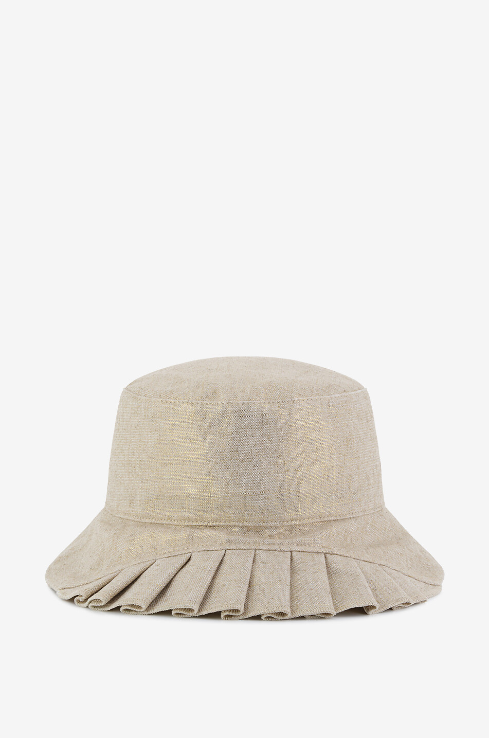 Chapeau cloche en lin et lurex détail plissé
