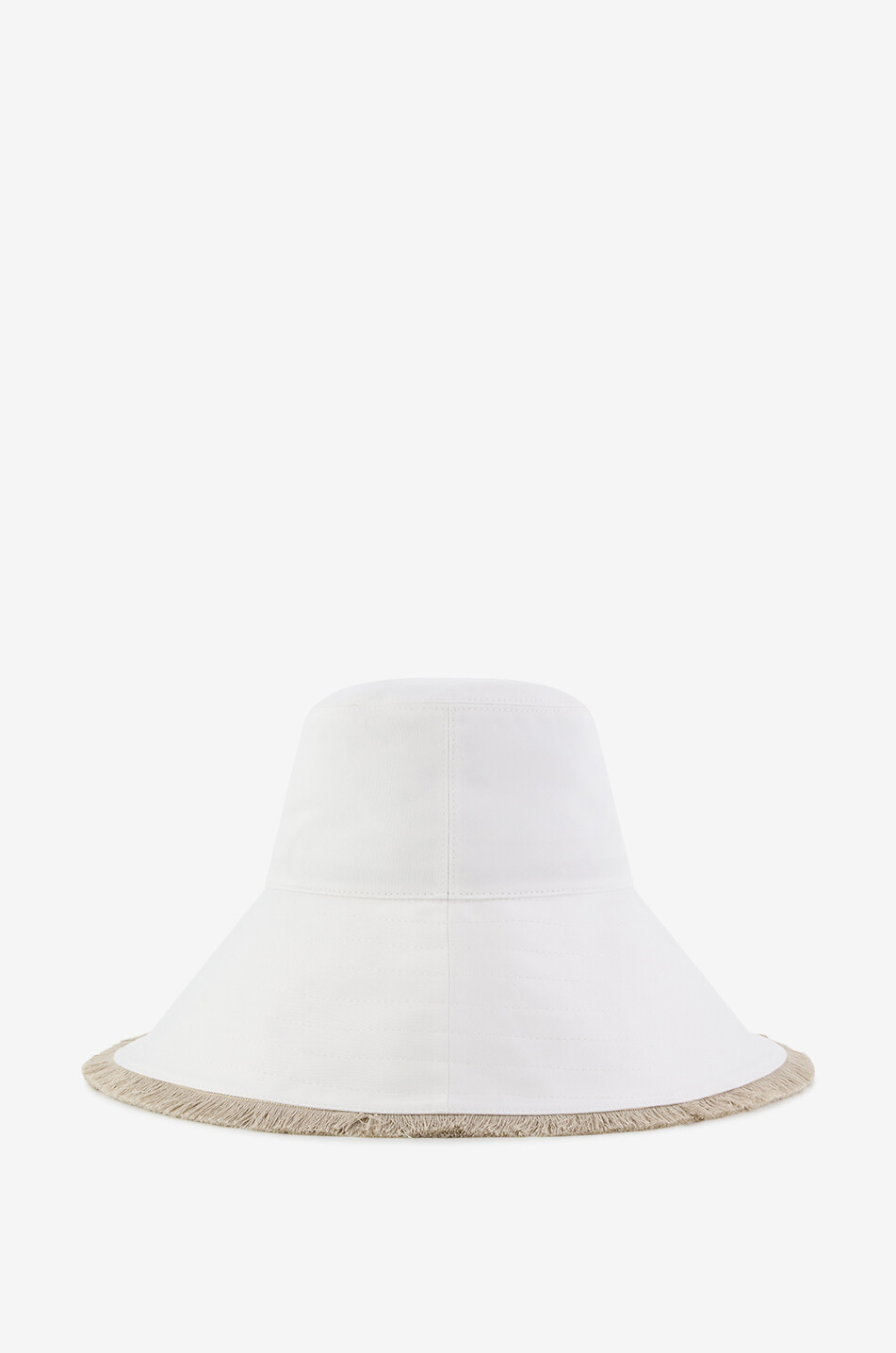 Chapeau cloche à bord large effiloché