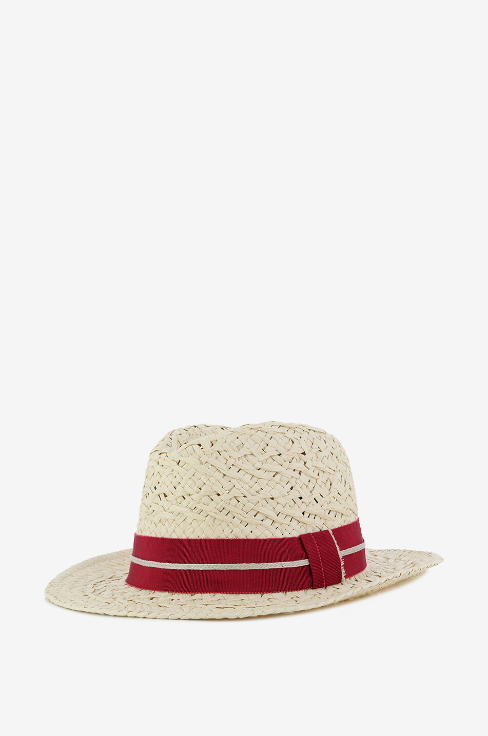 GI'N'GI Panama tressé en papier avec ruban Femme ROUGE 2