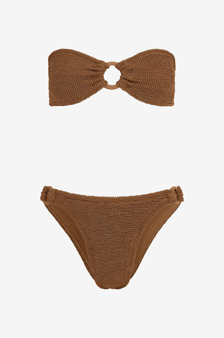 HUNZA G Bandeau-Bikini aus Seersucker Gloria Damen BRAUN 1